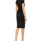 INC International Concepts Women's Ruched Side Sheath Dress Black Size Medium