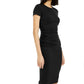 INC International Concepts Women's Ruched Side Sheath Dress Black Size Medium