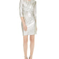 INC International Concepts Women's Metallic Twist Front Dress Gray Size X-Small