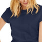 INC International Concepts Women's Crewneck Knit T-Shirt Blue Size Small