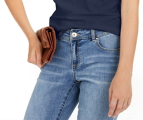 INC International Concepts Women's Crewneck Knit T-Shirt Blue Size Small