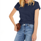 INC International Concepts Women's Crewneck Knit T-Shirt Blue Size Small