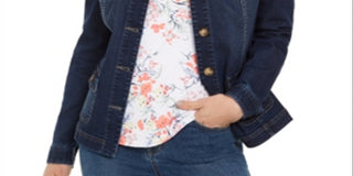 Charter Club Women's 4 Pocket Denim Jacket Blue Size Small