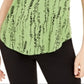 Alfani Women's Printed T-Shirt Green Size X-Large