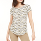 Alfani Women's Printed T-Shirt Black Size XX-Large