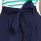 Maison Jules Women's Cropped Paperbag Pants  Blue Size XXS