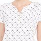 Karen Scott Women's Bee Print Henley T-Shirt White Size Medium