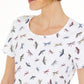 Karen Scott Women's Dragonfly Print Top White Size XX-Large