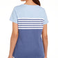 Karen Scott Women's Tara Colorblocked Stripes Rivet Top Blue Size X-Small