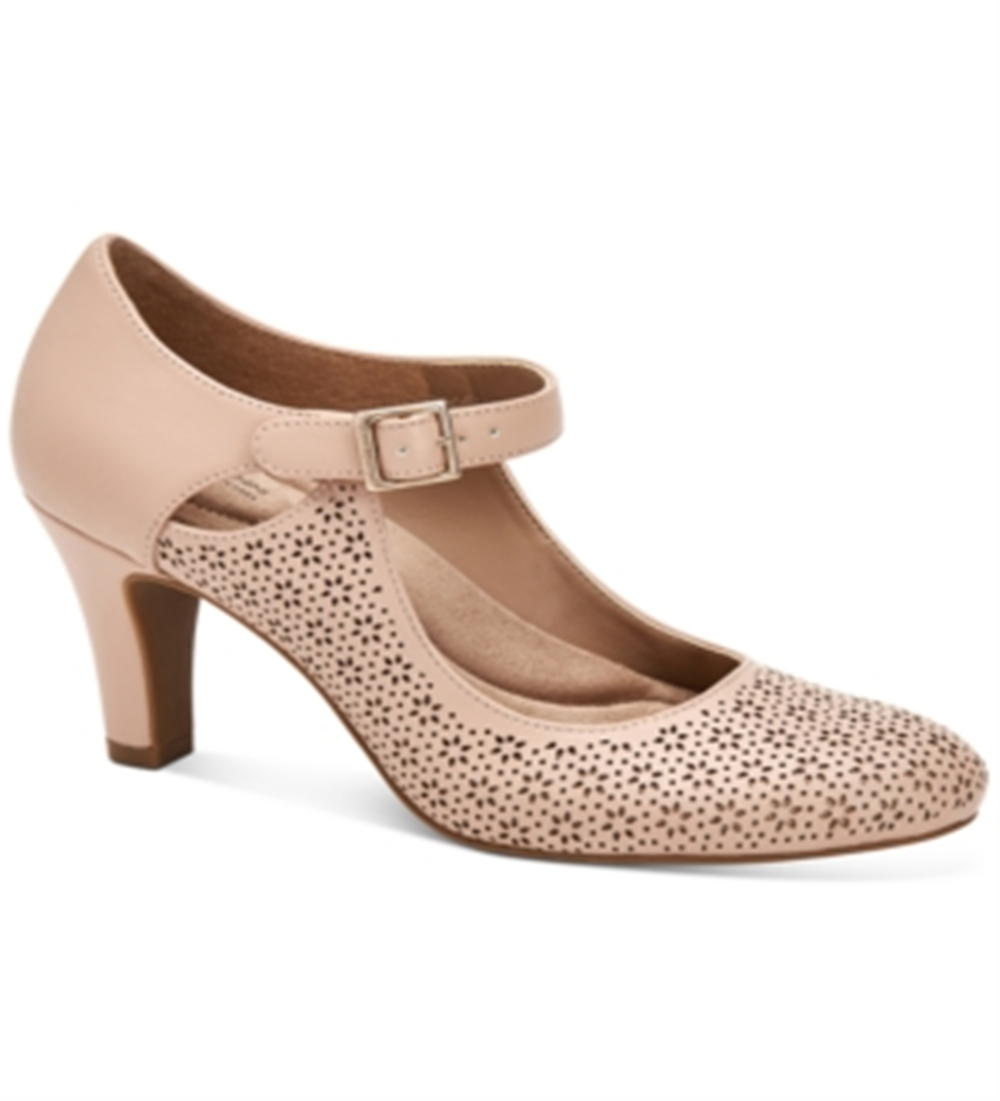 Giani Bernini Women's Velmah 2 Faux Leather Almond Toe Mary Jane Heels Pink Size 9 M