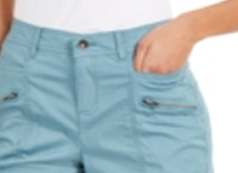 Style & Co Women's Zip Pocket Cargo Shorts Blue Size 10