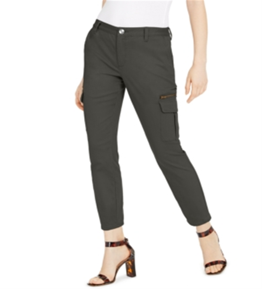 INC International Concepts Women's Slim Leg Cargo Utility Pants Green Size 16