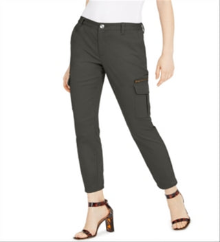 INC International Concepts Women's Slim Leg Cargo Utility Pants Green Size 16