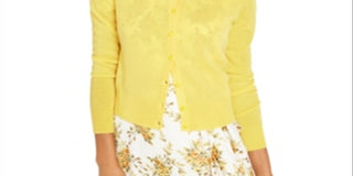 Charter Club Women's Cashmere Essential Cardigan Yellow Size Medium