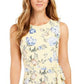 Charter Club Women's Floral Print MIDI Knit Dress Yellow Size X-Large