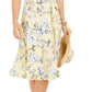 Charter Club Women's Floral Print MIDI Knit Dress Yellow Size X-Large