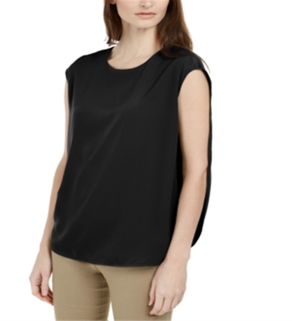 Alfani Women's Inverted Petal Back Top Black Size Medium