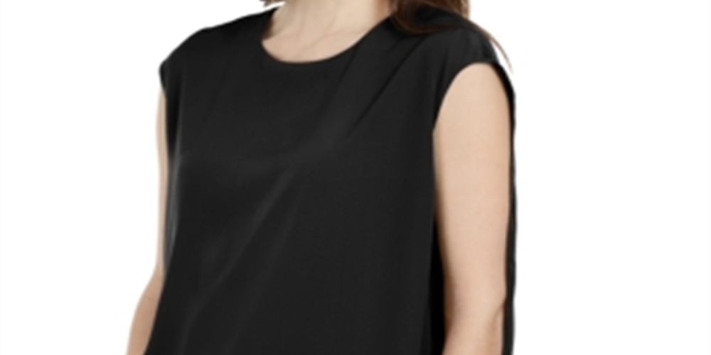 Alfani Women's Inverted Petal Back Top Black Size Medium