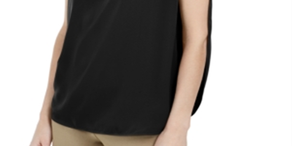 Alfani Women's Inverted Petal Back Top Black Size Medium