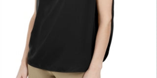 Alfani Women's Inverted Petal Back Top Black Size Medium