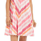 Style & Co Women's Printed Sleeveless Swing Dress Pink Size Small