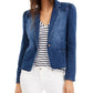 INC International Concepts Women's Puff Sleeve Blazer Blue Size Medium