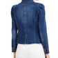INC International Concepts Women's Puff Sleeve Blazer Blue Size Medium