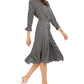 Alfani Women's Printed Belted Fit & Flare Dress Black Size 16