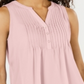 Charter Club Women's Sleeveless Pintuck Blouse Pink Size XX-Large