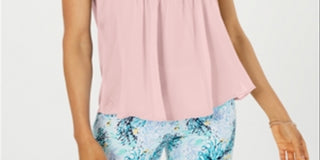 Charter Club Women's Sleeveless Pintuck Blouse Pink Size XX-Large