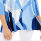 Alfani Women's Printed 3/4 Sleeve Tunic Wear to Work Top Blue Size Small