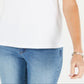Karen Scott Women's Lattice Neck Tank Top White Size X-Small