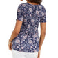 Style & Co Women's Printed Smocked Top Blue Size X-Small