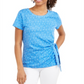 Style & Co Women's Printed Tie Side Top Blue Size X-Small