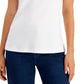 Karen Scott Women's Split Neck Top White Size Petite X-Large