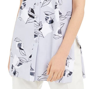 Alfani Women's Printed Tunic Gray Size Medium