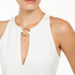 INC International Concepts Women's O Ring Keyhole Top White Size Small