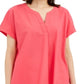 Alfani Women's Buttoned Back Top Pink Size Petite XL