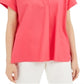 Alfani Women's Buttoned Back Top Pink Size Petite XL