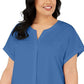 Alfani Women's Plus Split Neck Short-Sleeve Top Blue Size 1X