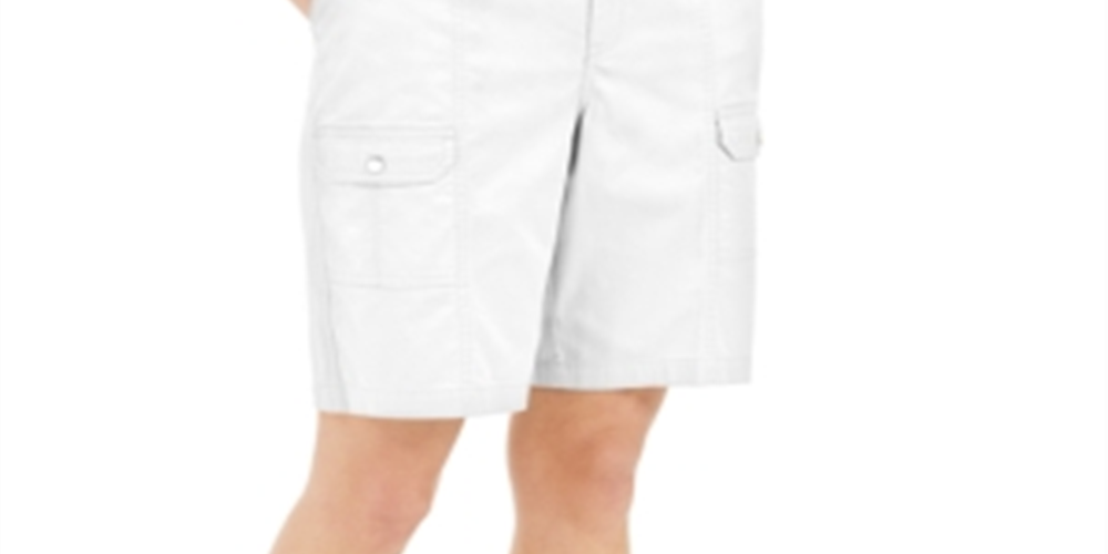 Karen Scott Women's Pocket Front Shorts White Size 8