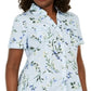 Karen Scott Women's Cotton Floral Print Shirt Blue Size Large
