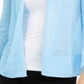 Alfani Women's Linen Blend Open Front Cardigan Sweater Blue Size Large