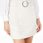 INC International Concepts Women's Frayed Short Pencil Skirt White Size 16