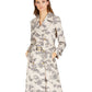 INC International Concepts Women's Pocketed Floral Trench Jacket Brown Size X-Large