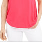 Alfani Women's Knit V Neck T-Shirt Pink Size X-Large