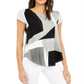 Alfani Women's Printed T-Shirt Gray Size Medium
