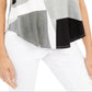 Alfani Women's Printed T-Shirt Gray Size Large