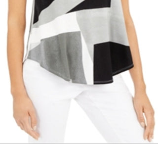 Alfani Women's Printed T-Shirt Gray Size X-Large