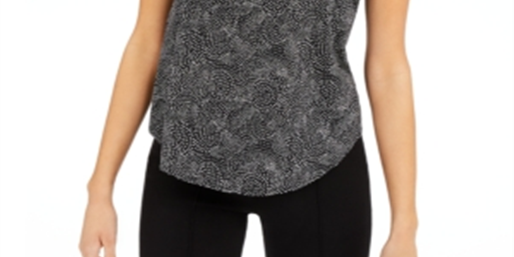 Alfani Women's Short Sleeve T-Shirt Top Black Size Large
